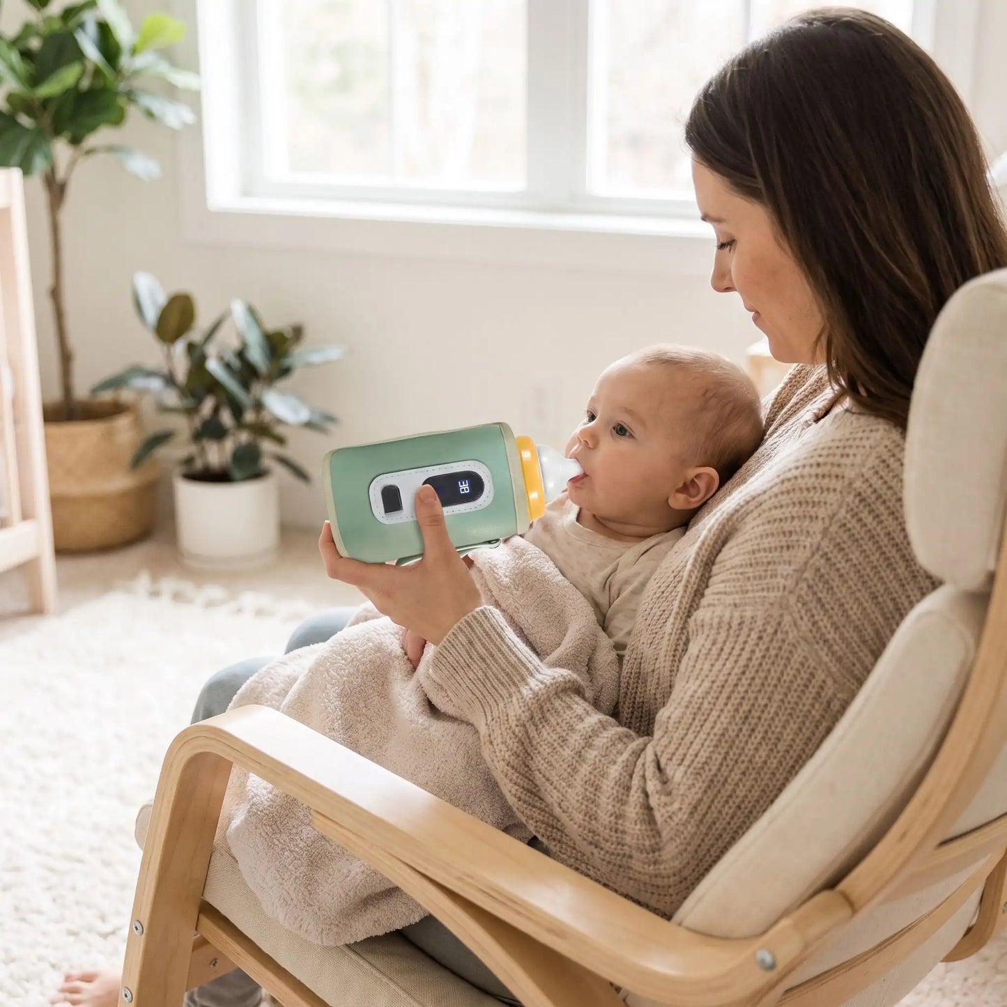 chauffe-biberon portable maman donne lait bébé