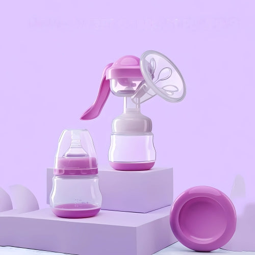 tire lait manuel mauve biberon