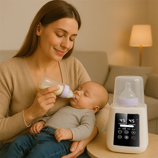 chauffe biberon maman donne lait bébé