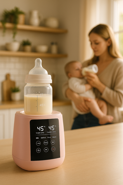 chauffe biberon maman donne lait bébé