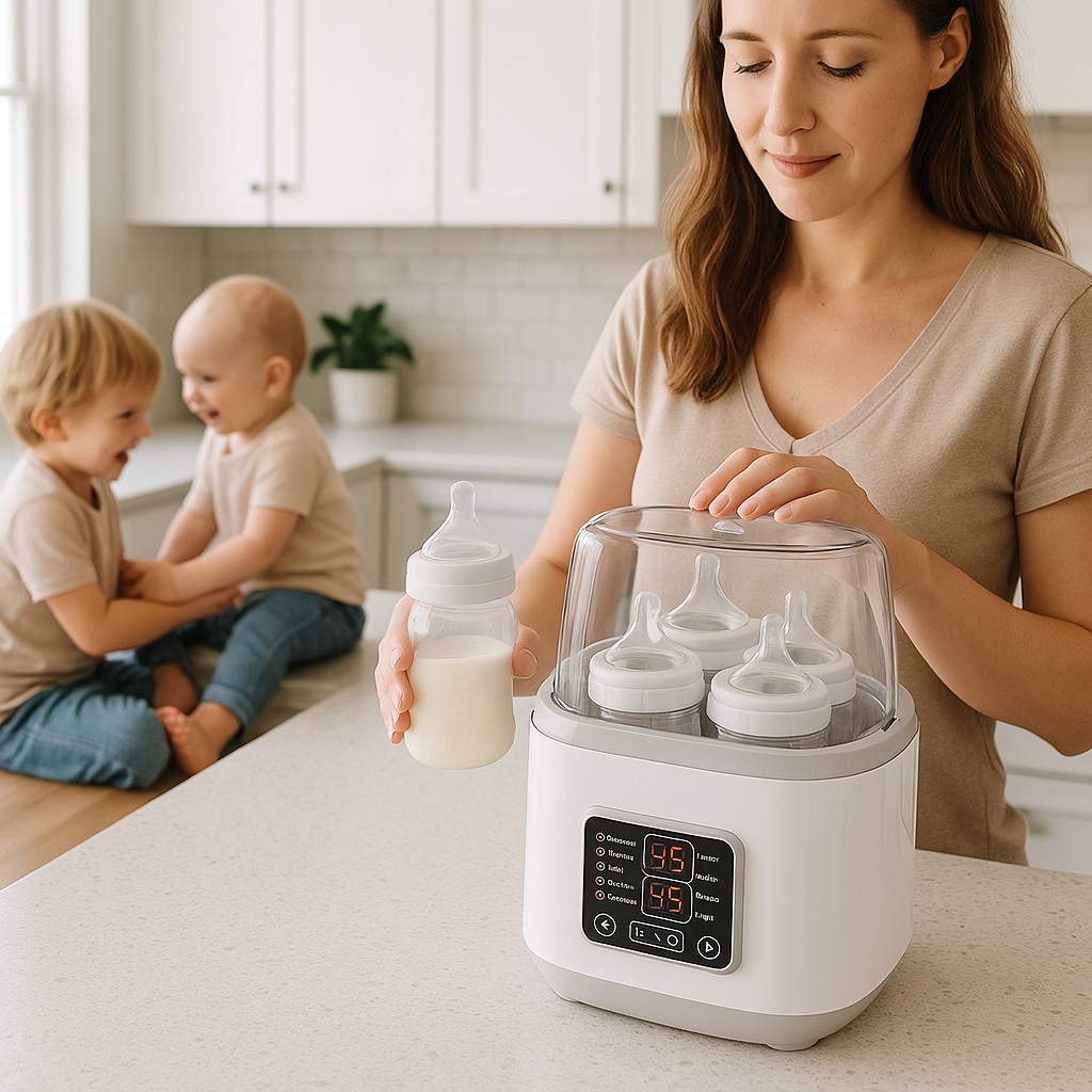 chauffe biberon multifonction bébé joue frère