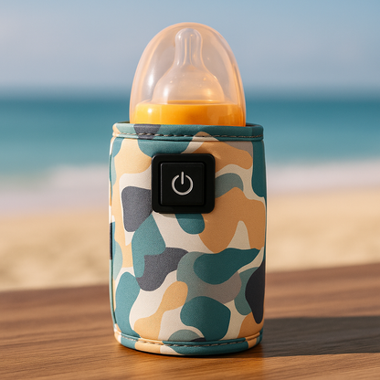 chauffe biberon nomade bluecamo table plage