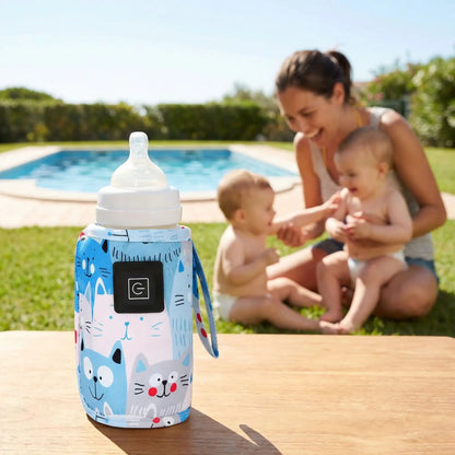 chauffe biberon portable bébé joue dehors