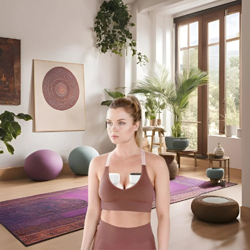 femme yoga tire lait double