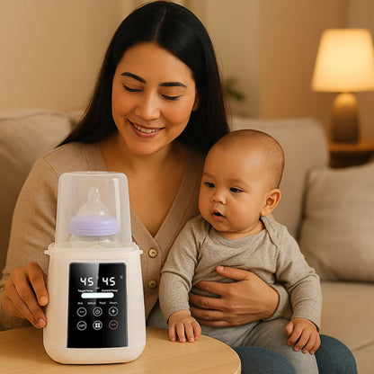 maman bébé chauffe biberon