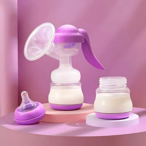 tire lait manuel mauve biberon lait